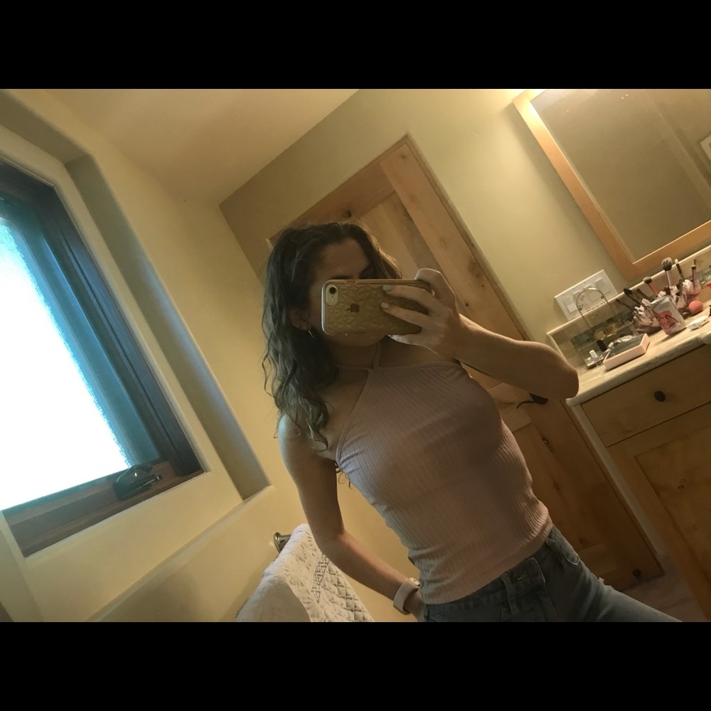 Pink Brandy Melville High neck top